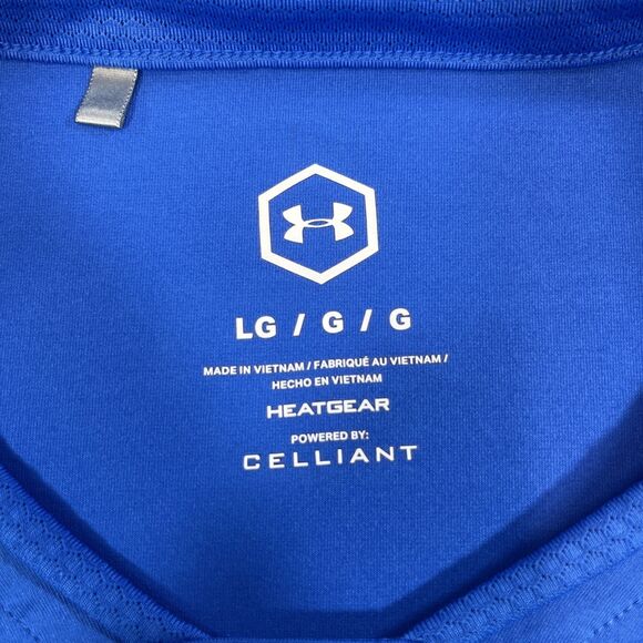 Under Armour Womens Large Blue‎ Celliant 3/4 Sleeve Compression Athletic Shirt - Picture 3 of 6